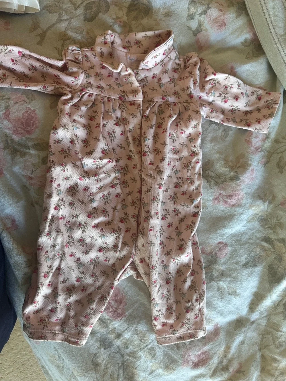 Ralph Lauren Pink Floral Long Sleeve Romper Girls